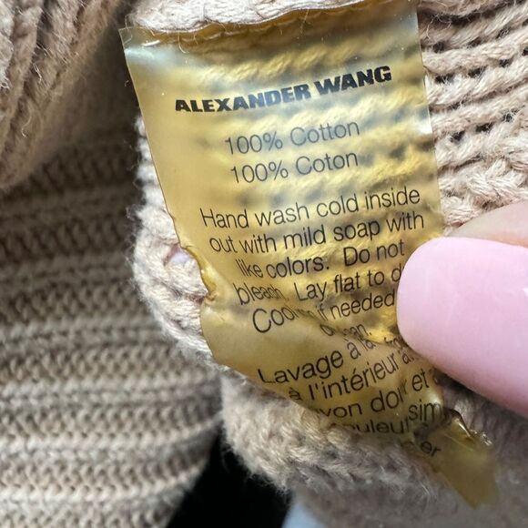 T Alexander Wang Oversized Knit Hoodie Camel - Picture 6 of 7